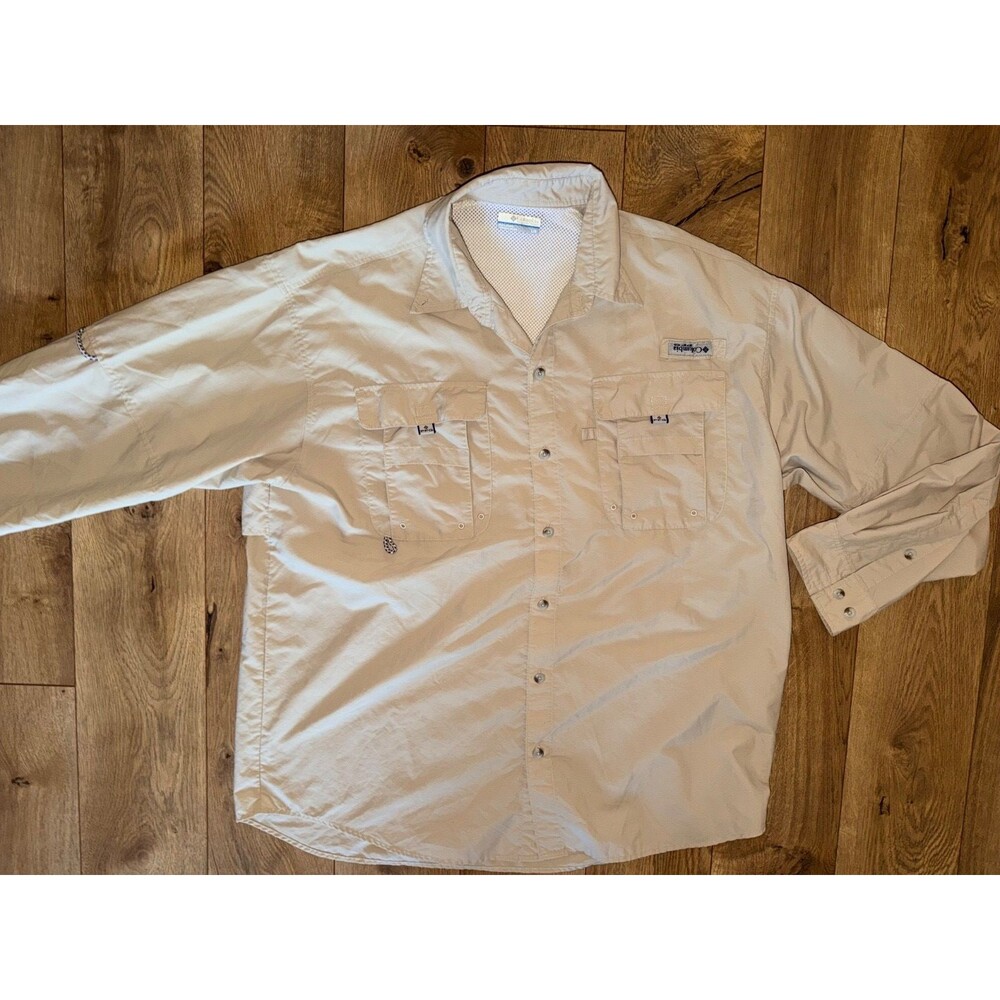 Columbia Shirt Mens PFG Vented Fishing Light Long Sleeve Size LARGE